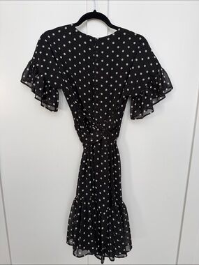 Rachel Parcell Black and White Polka Dot Midi Dress